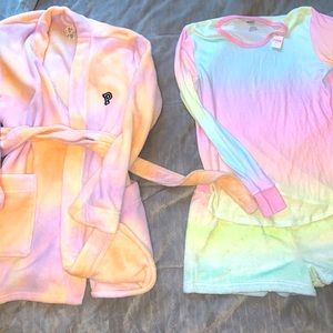 Pink pajamas and robe set. New with tags
